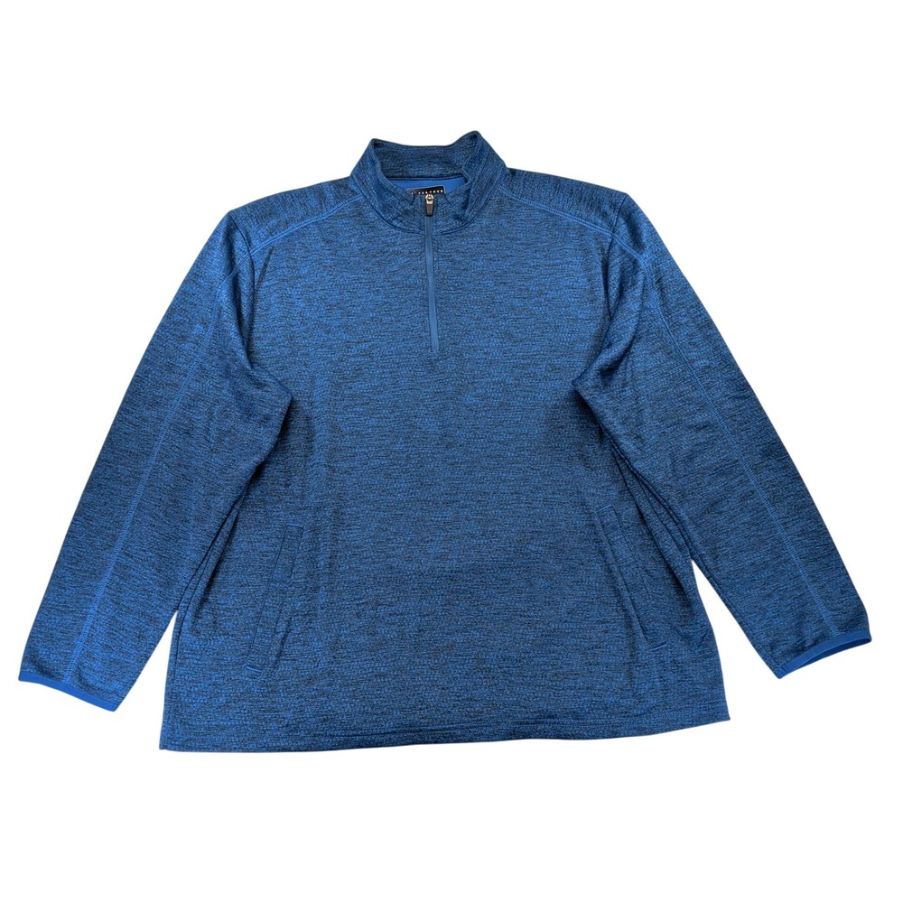PGA Tour Mens‎ XL Blue Heather Space Dye 1/4 Zip Pullover Golf Jacket SU35162